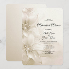 Elegant Ivory White Flowers Rehearsal Dinner Inbjudningar