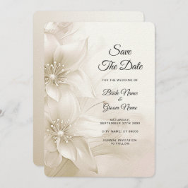 Elegant Ivory White Flowers Spara datum Spara Datumet