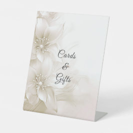 Elegant Ivory White Flowers Tabletop Signs