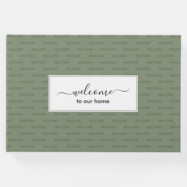 Elegant Jade Grönt Anpassningsbar VÄLKOMNAR TILL H Gästböcker (Framsida)