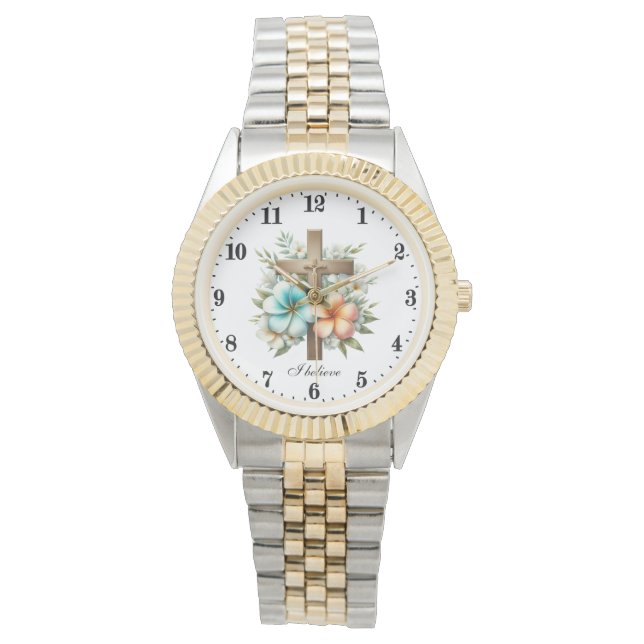 Elegant jag tror på Kor Religiösa Armbandsur (Framsida)