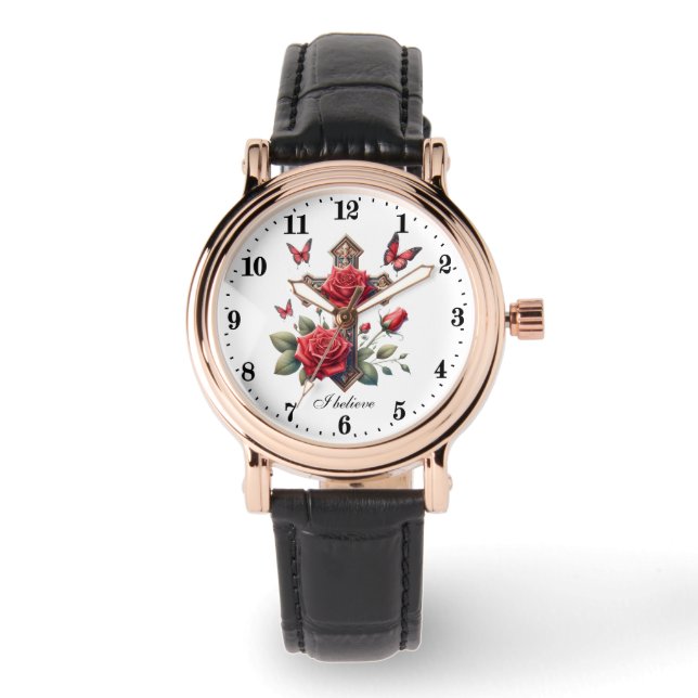 Elegant jag tror på Kor Religiösa Armbandsur (Framsida)