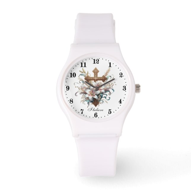 Elegant jag tror på Kor Religiösa Armbandsur (Framsida)