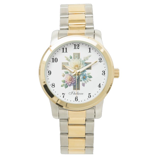 Elegant jag tror på Kor Religiösa Armbandsur (Framsida)