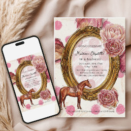 Elegant jägare Equestrian födelsedag Inbjudningar