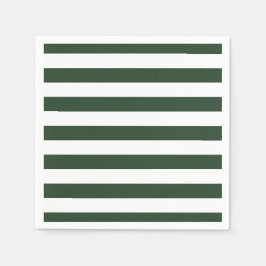 Elegant jägaregrön och vit randig mönster pappersservett