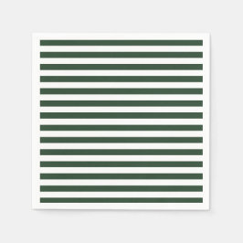Elegant jägaregrön och vit randig mönster pappersservett