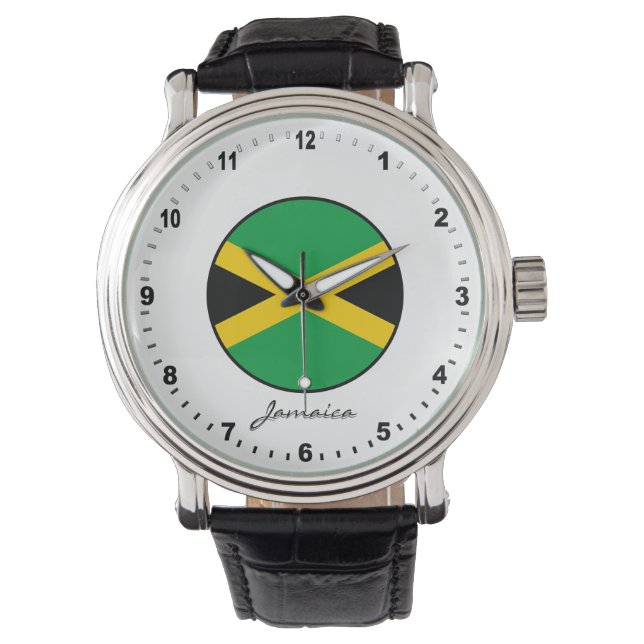 Elegant Jamaica Watch & Jamaican Flagga Armbandsur (Framsida)