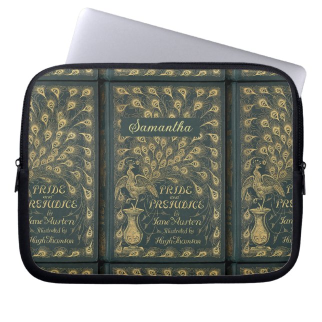 Elegant Jane Austen Pride och fördomsfullt Bok Cov Laptop Fodral (Framsidan)