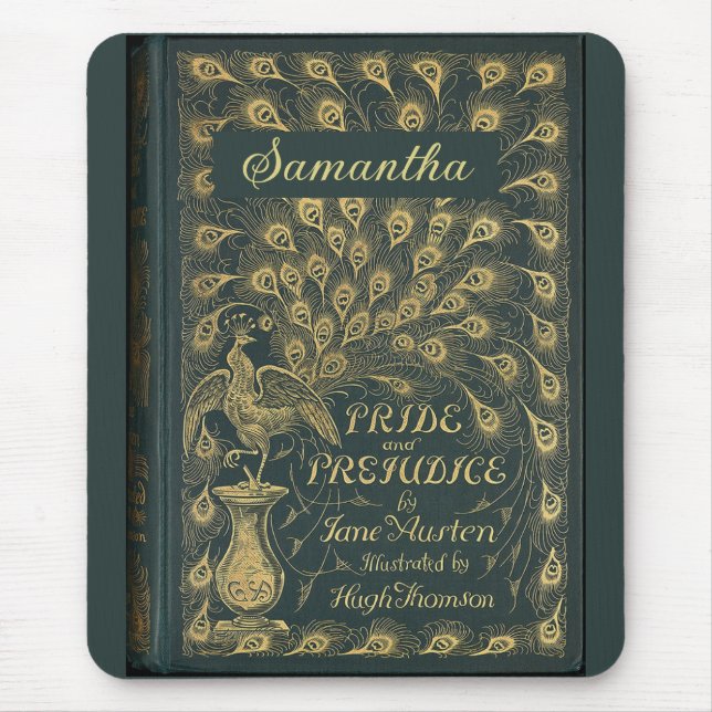Elegant Jane Austen Pride och fördomsfullt Bok Cov Musmatta (Framsidan)