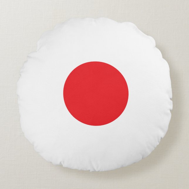 Elegant Japan Flag Inspired Minimal Rund Kudde (Framsidan)