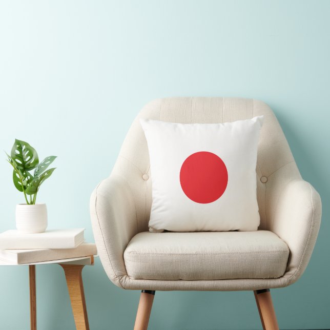 Elegant Japan Flag Inspired Minimal Throw Pillow Kudde (Stol)