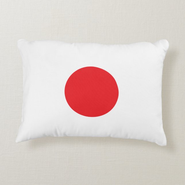 Elegant Japan Flagga Inspirerad Minimal Prydnadskudde (Baksidan)