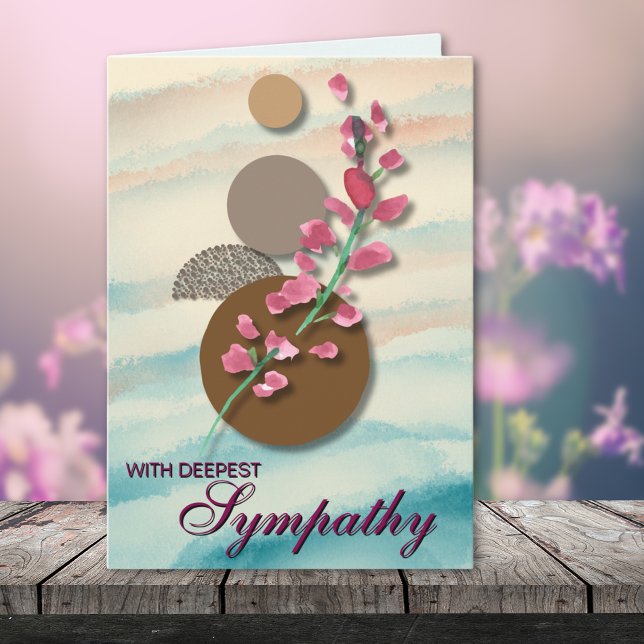Elegant Japandi med Blommigtar med vattenfärg Symp Kort (Skapare uppladdad)