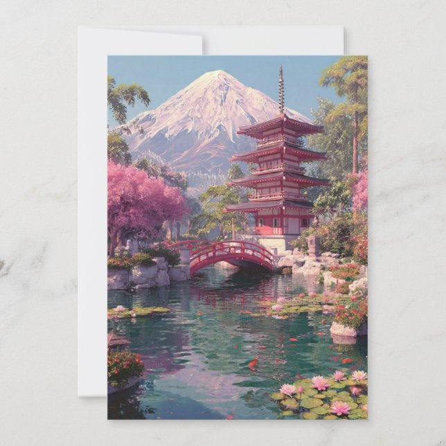 Elegant Japanese Cherry Blossom & Castle Wedding I Inbjudningar (Framsida)