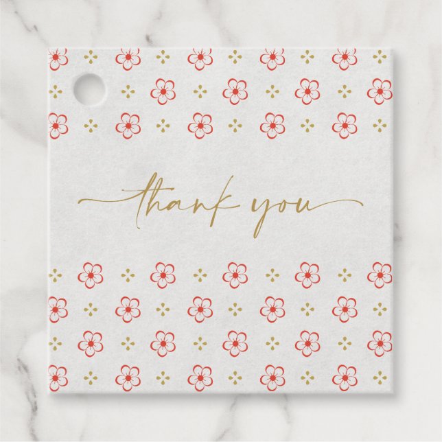 Elegant Japanese Plum Blossom  Gåvor Etiketter (Framsida)