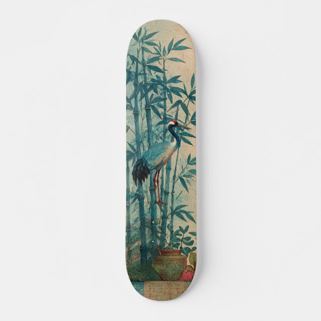 Elegant Japansk Crane Skateboard (Framsida)