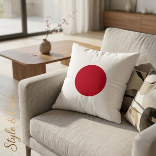 Elegant japansk flagga inspirerad minimal kastkudd kudde