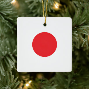 Elegant japansk flagga inspirerad minimalism julgransprydnad keramik