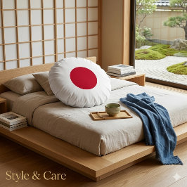 Elegant japansk flagga inspirerad minimalism rund kudde