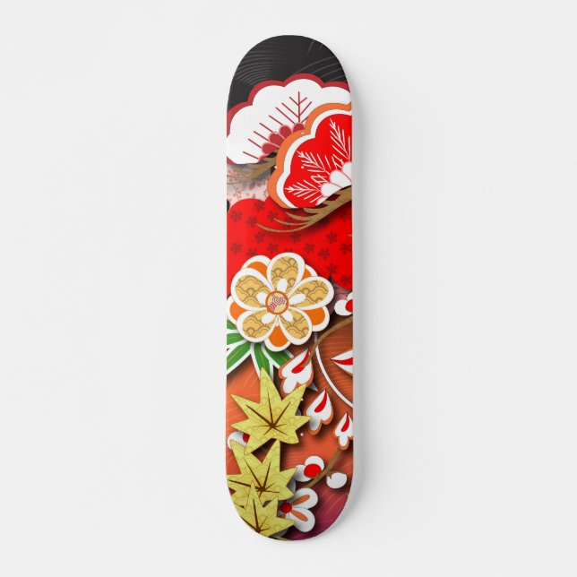 Elegant Japansk höst Kimono Mini Skateboard Bräda 18,5 Cm (Framsida)