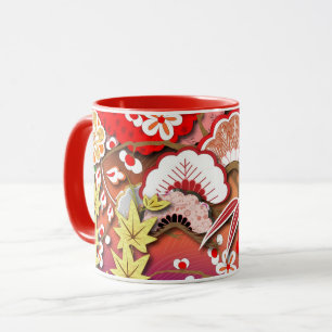 Elegant Japansk höst Kimono Mugg