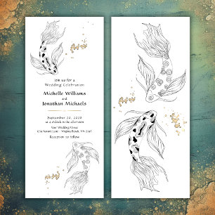 Elegant Japansk koi Fish Bröllop Inbjudningar