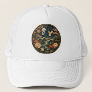 Elegant japansk trana månlandskap barn t-shirt keps
