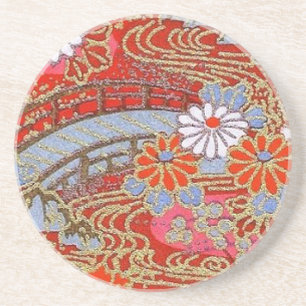 Elegant Japansk Washi Origami Blommar Bridge Underlägg