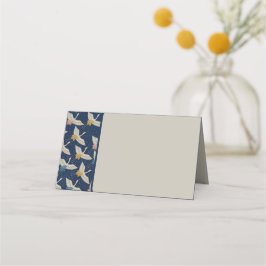 Elegant Japanska Cranes Blue-Bröllopsfest Placeringskort