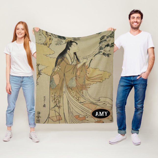 Elegant Japanskt träblock Skriv ut Sherpa Blanket Fleecefilt (På plats)