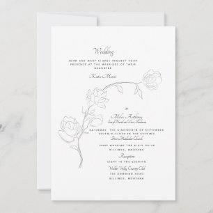 Elegant Jasmine White Two Venue Inbjudningar