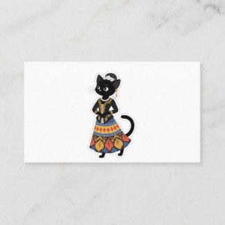Elegant javanesisk svart katt i traditionell kebay visitkort
