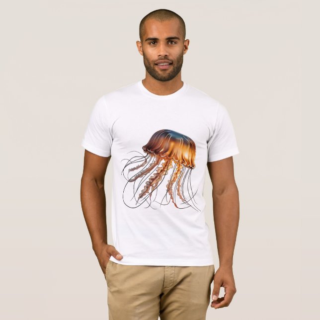 Elegant Jellyfish Marine Life T-Shirt Design (Hel framsida)