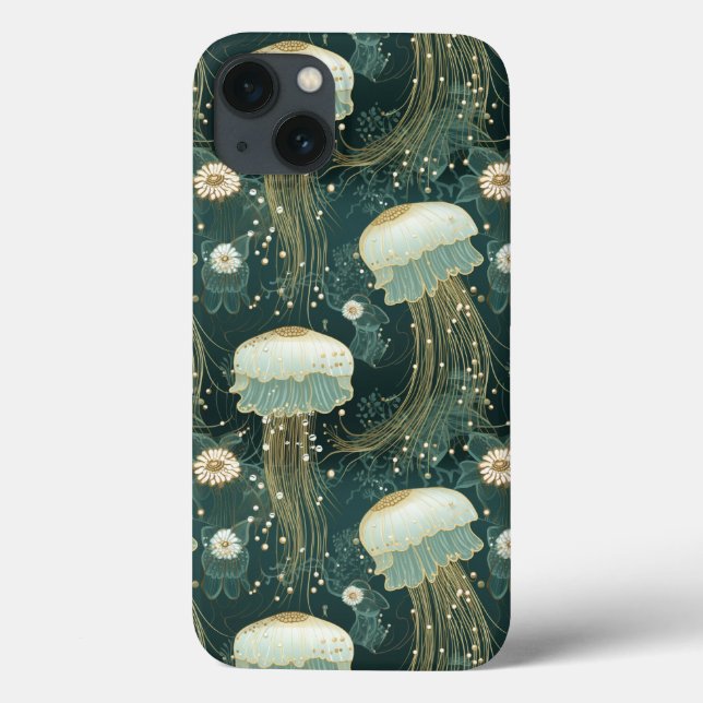 Elegant Jellyfish Mönster - Anpassat namn (Baksida)