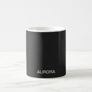 Elegant Jet Svarta Personligen Namn - Kaffemugg