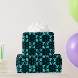 Elegant Jewel like Aqua and Black Blommigt Presentpapper