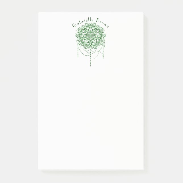Elegant Jeweled Zen Mandala Post-it Block (Framsida)