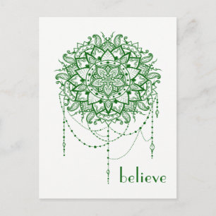Elegant Jeweled Zen Mandala "Tro" Vykort