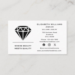Elegant Jeweler Jewelry Designer Jewelry Diamond Visitkort