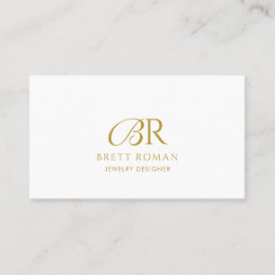 Elegant Jewelry Designer Guld Monogram Visitkort