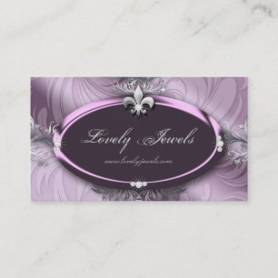 Elegant Jewelry Mode Fleur de lis Lila Mauve Visitkort