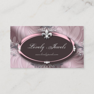 Elegant Jewelry Mode Fleur de lis Rosa ros Visitkort