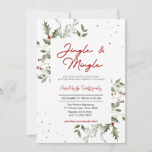 Elegant Jingle & Mingle Holiday Julfest Firande Inbjudningar