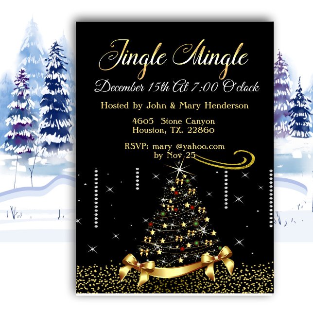 Elegant Jingle Mingle Jul Invitation Inbjudningar (Skapare uppladdad)