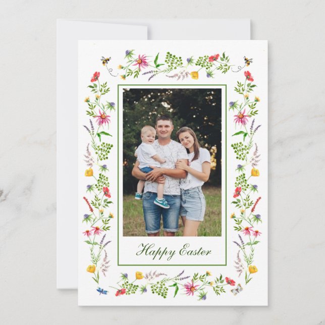 Elegant jokertecken ram Påsk hälsning Meddelande (Framsida)