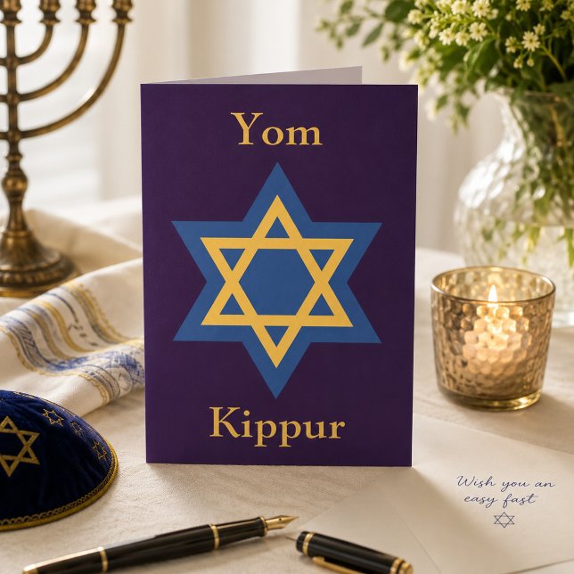 Elegant Jom Kippur Davidsstjärna  Kort (Skapare uppladdad)