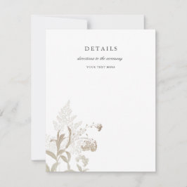 Elegant Jordat Blommigt Vit Kortet Bröllop Inbjudningar