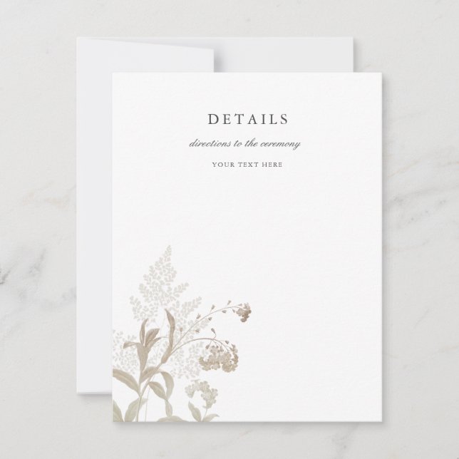 Elegant Jordat Blommigt Vit Kortet Bröllop Inbjudningar (Framsida)