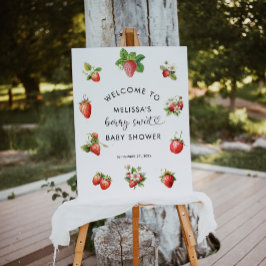 Elegant Jordberry Berry Sweet Baby Shower Välkomme Poster